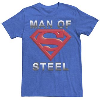 Men's DC Comics Superman Man Of Steel Text Logo Tee