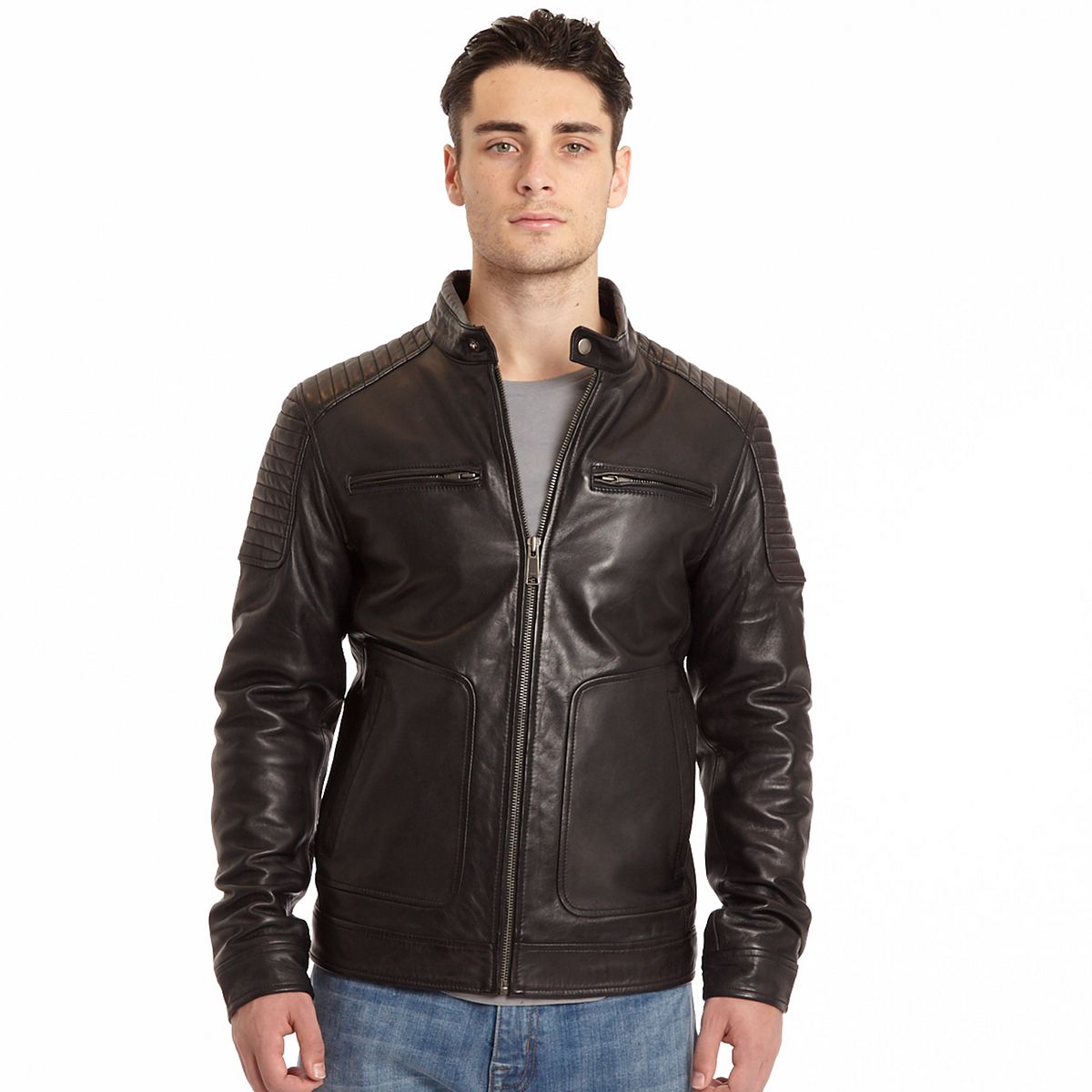 Lamb leather hotsell moto jacket