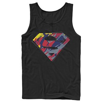 Men's DC Comics Superman Colored Pop Art Chest Logo Tank Top