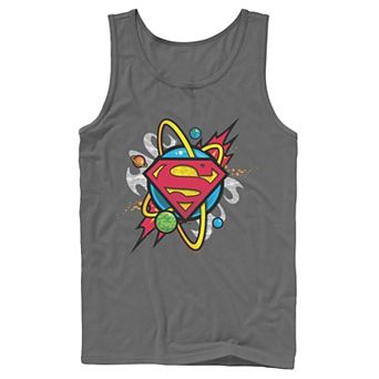 Men's DC Comics Superman Planet Chest Logo Tank Top