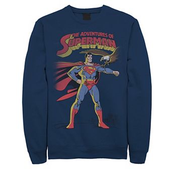 Men's DC Comics Superman Adventures Text Poster Sweatshirt