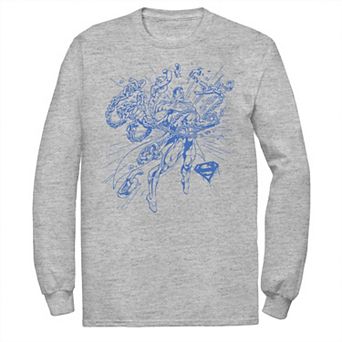 Men's DC Comics Superman Break Chains Outlined Comic Poster Tee