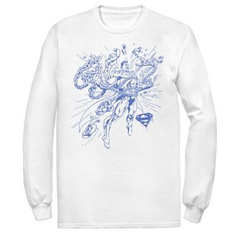 Men's DC Comics Superman Break Chains Outlined Comic Poster Tee