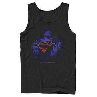 Men's DC Comics Superman Negative Hue Chest Logo Poster Tank Top