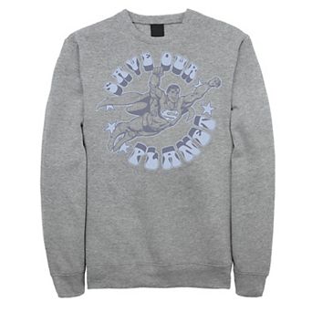 Men's DC Comics Superman Save Our Planet Circle Text Poster Sweatshirt