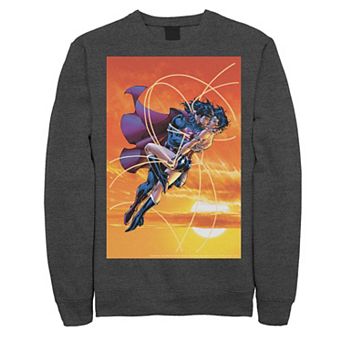 Men's DC Comics Superman Wonder Woman Kiss Poster Sweatshirt