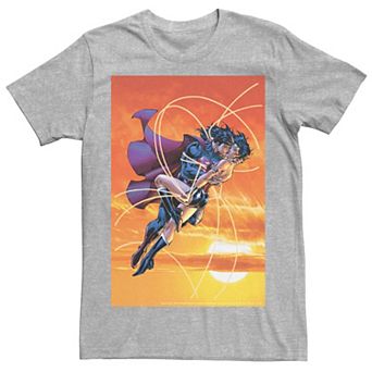 Men's DC Comics Superman Wonder Woman Kiss Poster Tee