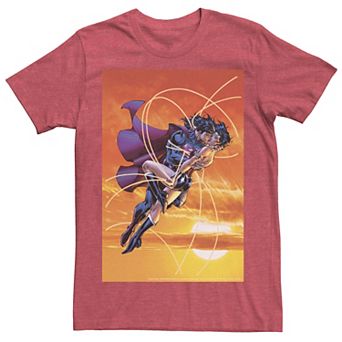 Men's DC Comics Superman Wonder Woman Kiss Poster Tee