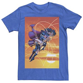 Men's DC Comics Superman Wonder Woman Kiss Poster Tee