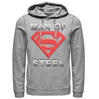 Men's DC Comics Superman Man Of Steel Text Logo Hoodie