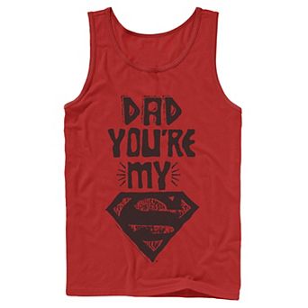 Men's DC Comics Superman Dad Text Poster Tank Top