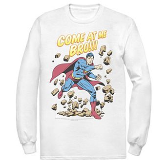 Men's DC Comics Superman Come At Me Bro Text Poster Tee