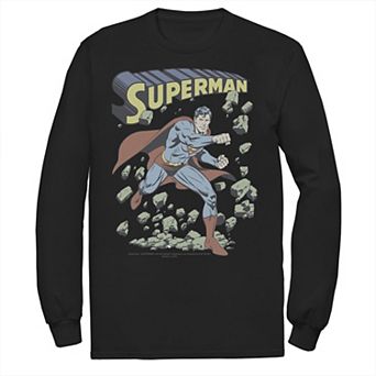 Men's DC Comics Superman With Rocks Vintage Poster Tee