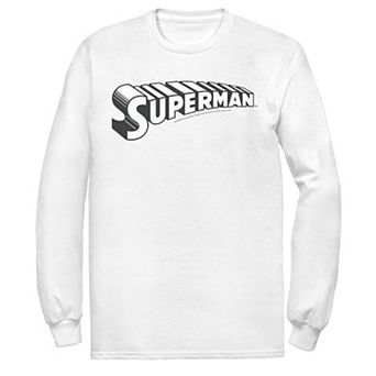 Men's DC Comics Superman Black & White Text Chest Logo Tee