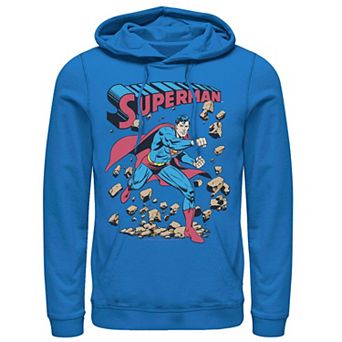 Men's DC Comics Superman Smash Rocks Vintage Poster Hoodie