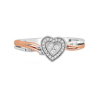 Always Yours Sterling Silver 1/10 Carat T.W. Diamond Heart Promise Ring