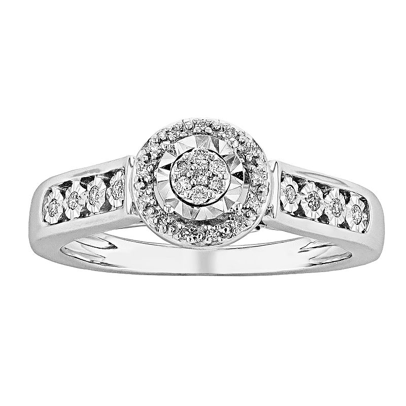 Always Yours Sterling Silver 1/10 Carat T.W. Diamond Ring, Womens, Size: 8
