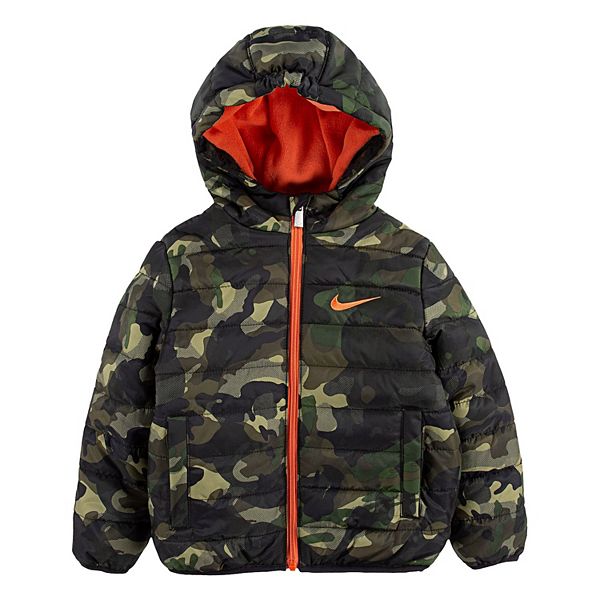 Toddler Boy Nike H2O Dri Quilted Camouflaged Hooded Puffer