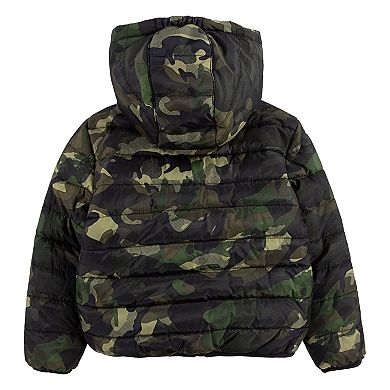 Toddler Boy Nike H2O-Dri Quilted Camouflaged Hooded Puffer Midweight Jacket