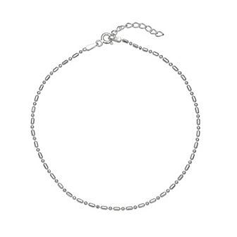 PRIMROSE Sterling Silver Dash Beaded Chain Anklet