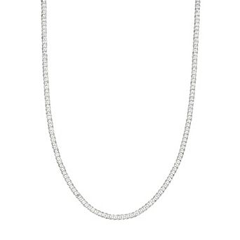 PRIMROSE Sterling Silver Polished Cubana Link Chain Necklace