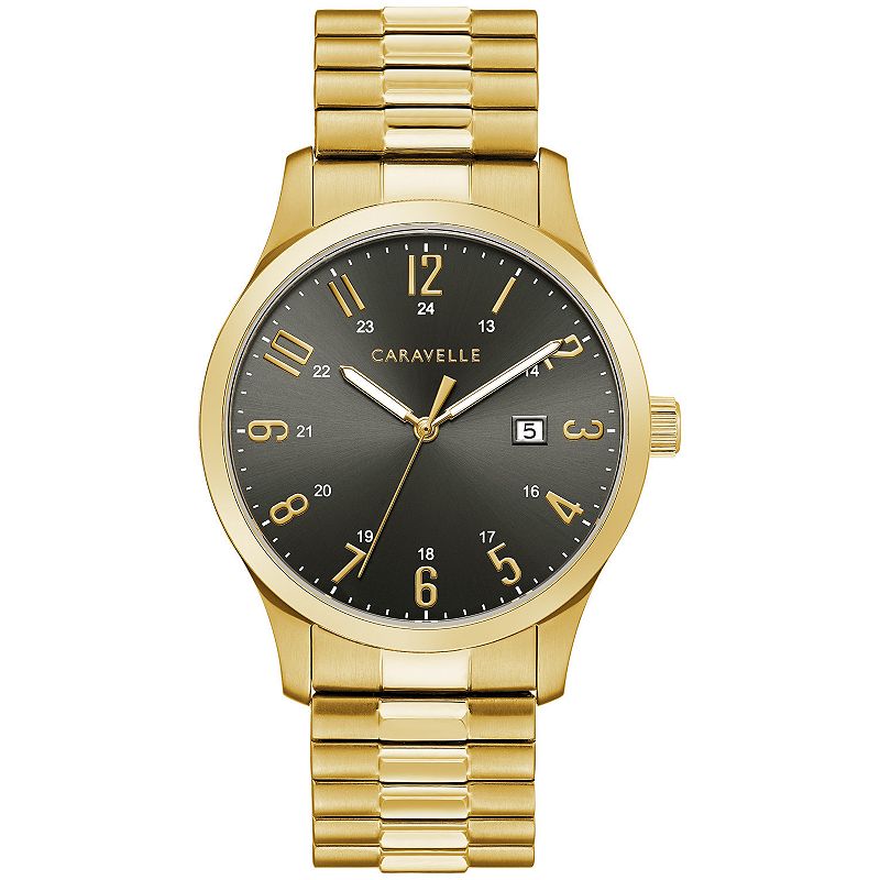 Caravelle by Bulova Men's Gold Tone Expansion Band Watch - 44B126, Size: Large