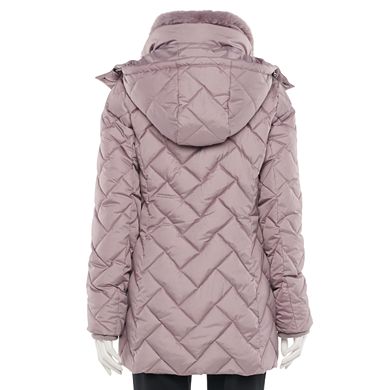 Women's TOWER by London Fog Faux-Fur Collar Quilted Puffer Jacket