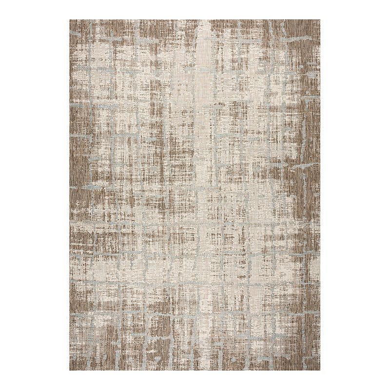 Couristan Charm Tiverton Indoor Outdoor Rug, Brown, 6.5X9.5 Ft