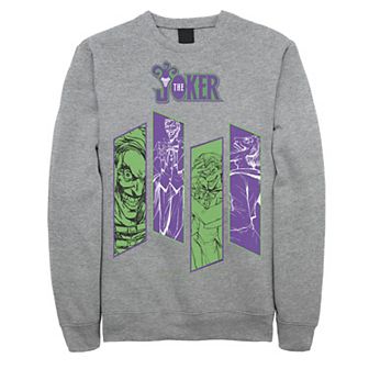 Men's DC Comics The Joker Portrait Panels Graphic Fleece Pullover