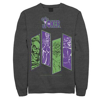 Men's DC Comics The Joker Portrait Panels Graphic Fleece Pullover