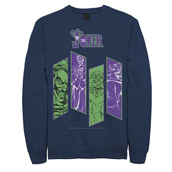 Men's DC Comics The Joker Portrait Panels Graphic Fleece Pullover