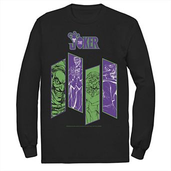 Men's DC Comics The Joker Portrait Panels Long Sleeve Graphic Tee