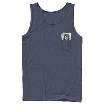 Men's DC Comics The Joker Cards Pocket Graphic Tank Top