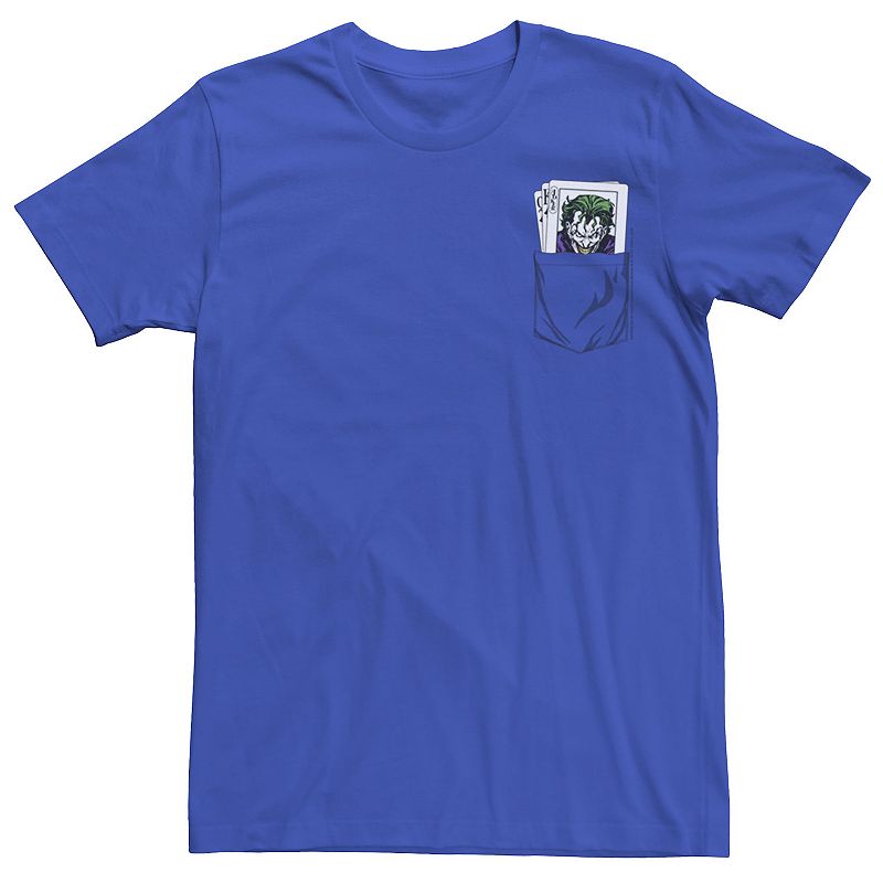 Men's DC Comics The Joker Cards Pocket Graphic Tee, Size: 3XL, Royal