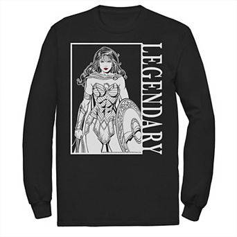 Men's DC Comics Wonder Woman Legendary Poster Long Sleeve Graphic Tee