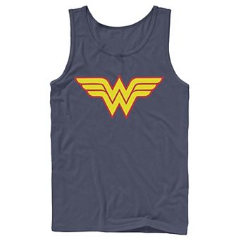 Men's DC Comics Wonder Woman Classic Yellow Red Symbol Graphic Tank Top