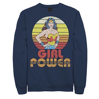 Men's DC Comics Wonder Woman Girl Poser Striped Sunset Poster Sweatshirt