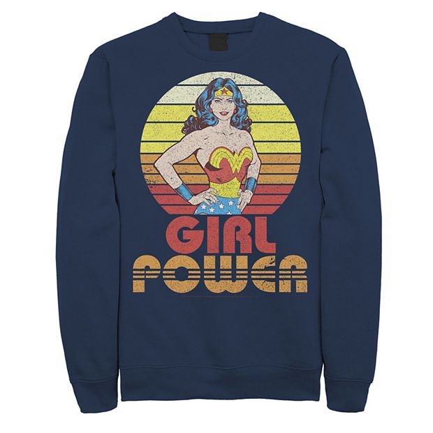 Men's DC Comics Wonder Woman Girl Poser Striped Sunset Poster Sweatshirt