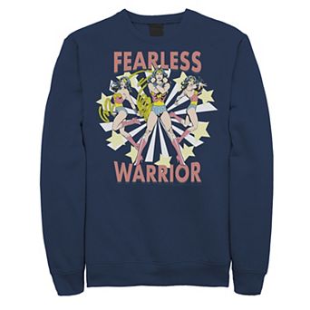 Men's DC Comics Wonder Woman Fearless Warrior Retro Sweatshirt