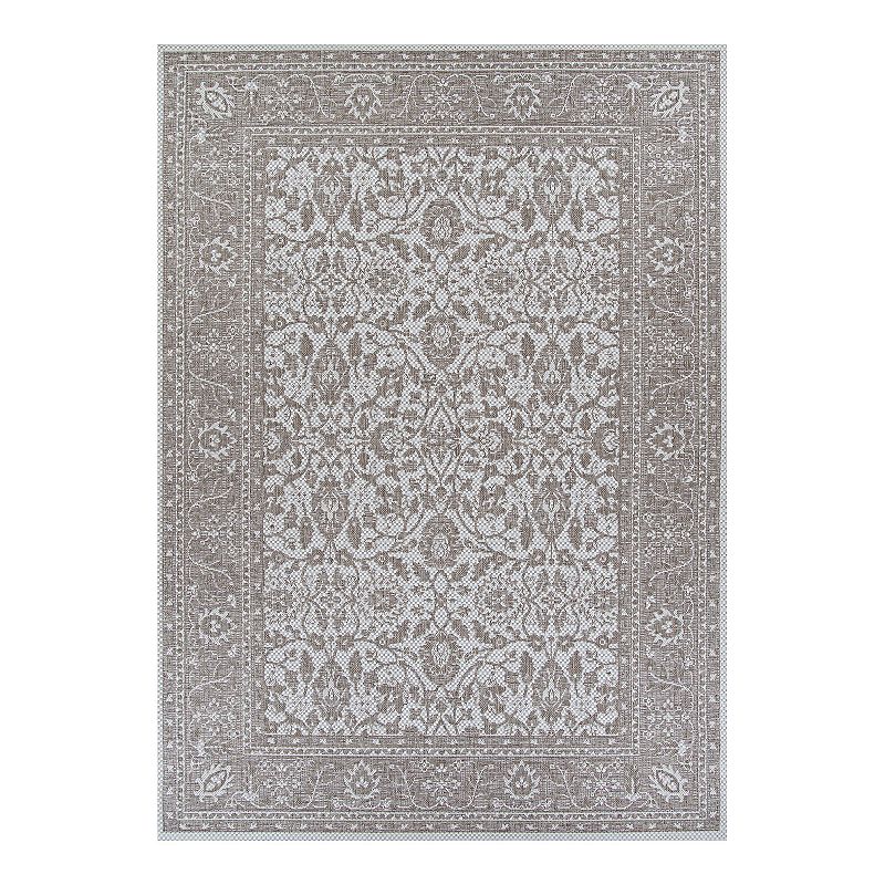 Couristan Marseille Carmoux Indoor Outdoor Rug, Brown, 7.5X11 Ft