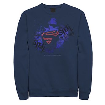 Men's DC Comics Superman Negative Hue Chest Logo Poster Fleece Sweatshirt