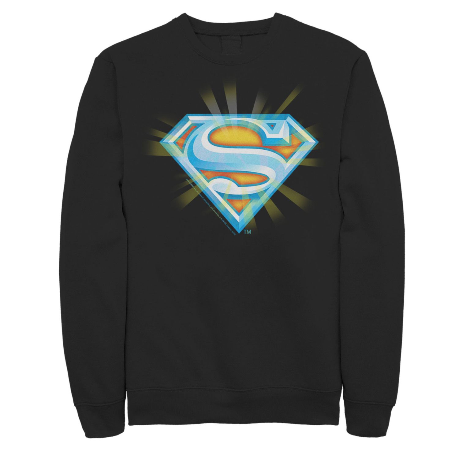 Sweat à Capuche Superman DC Comics - Logo Imprimé, Bleu, 80% Coton, LOGOSHIRT, Neuf Avec étiquettes