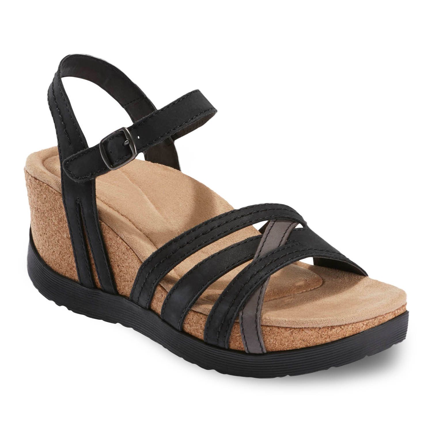 earth black sandals