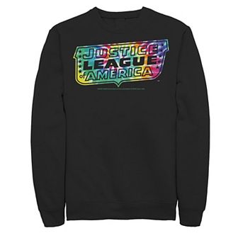 Men's DC Comics Justice League Tie Dye Logo Fleece Sweatshirt