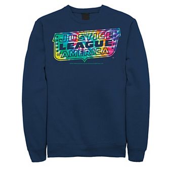 Men's DC Comics Justice League Tie Dye Logo Fleece Sweatshirt