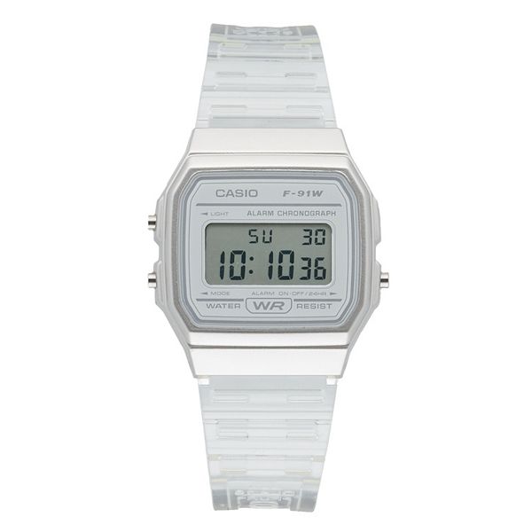 Casio Unisex Clear Jelly Strap Digital Watch F91WS 7OS