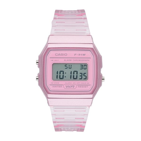Casio Unisex Pink Jelly Strap Digital Watch - F91WS-4OS
