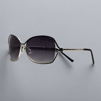 Women's Simply Vera Vera Wang Just Married Large Metal Square Lens Sunglasses