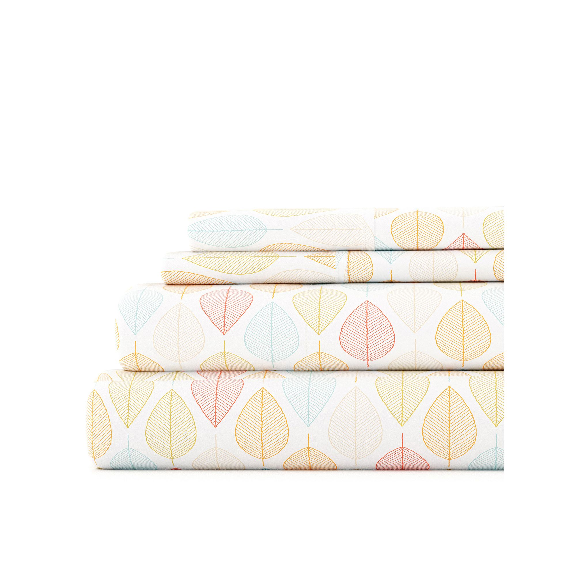 Home Collection Boho Printed Sheet Set, Leaves