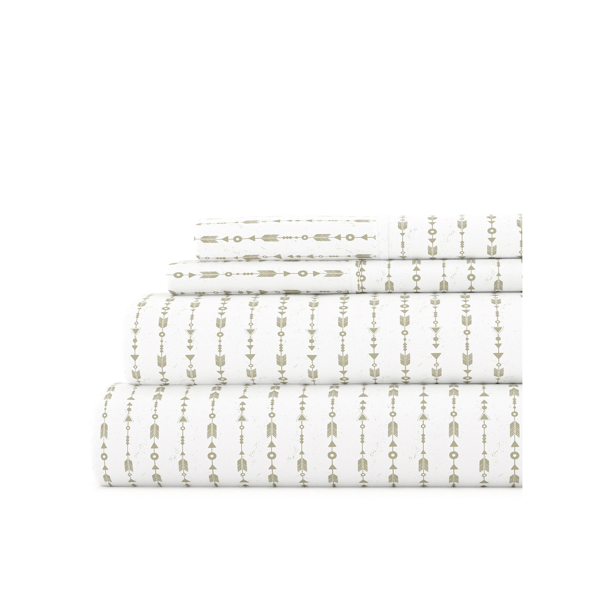 Home Collection Boho Printed Sheet Set, Green